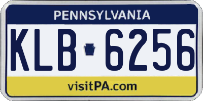 PA license plate KLB6256