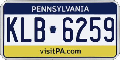PA license plate KLB6259