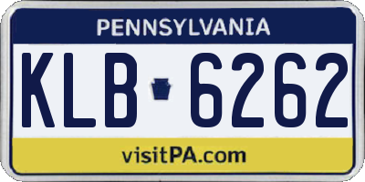 PA license plate KLB6262