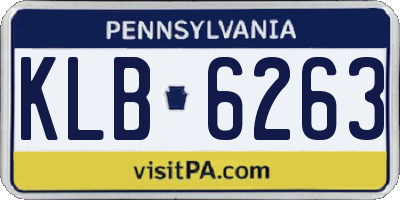PA license plate KLB6263