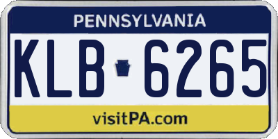 PA license plate KLB6265