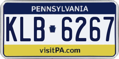 PA license plate KLB6267