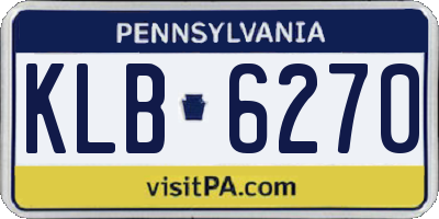 PA license plate KLB6270
