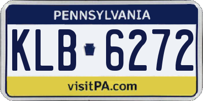 PA license plate KLB6272