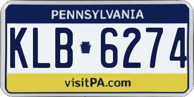 PA license plate KLB6274