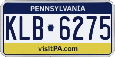 PA license plate KLB6275