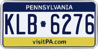 PA license plate KLB6276
