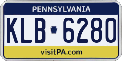 PA license plate KLB6280