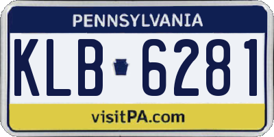PA license plate KLB6281