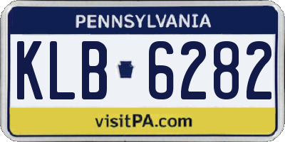 PA license plate KLB6282