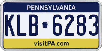 PA license plate KLB6283