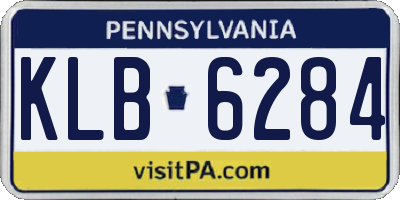PA license plate KLB6284
