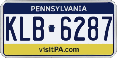 PA license plate KLB6287