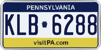 PA license plate KLB6288