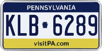 PA license plate KLB6289