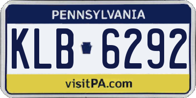 PA license plate KLB6292