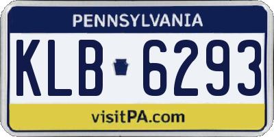PA license plate KLB6293