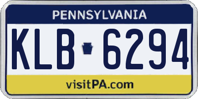 PA license plate KLB6294