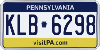 PA license plate KLB6298