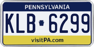 PA license plate KLB6299