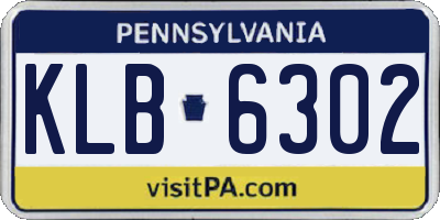 PA license plate KLB6302