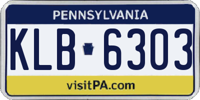 PA license plate KLB6303