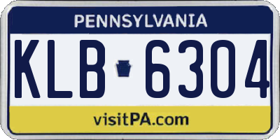 PA license plate KLB6304