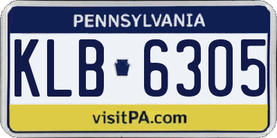 PA license plate KLB6305