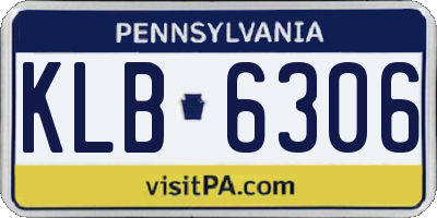 PA license plate KLB6306