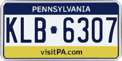PA license plate KLB6307