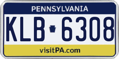 PA license plate KLB6308