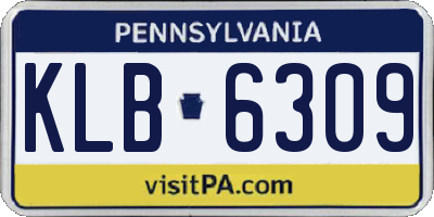 PA license plate KLB6309