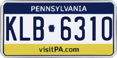 PA license plate KLB6310
