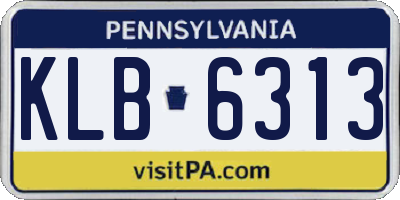 PA license plate KLB6313