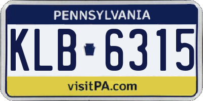 PA license plate KLB6315