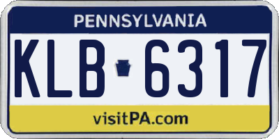 PA license plate KLB6317