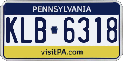PA license plate KLB6318