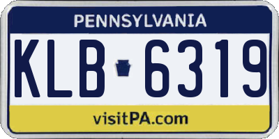 PA license plate KLB6319