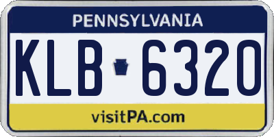 PA license plate KLB6320