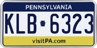 PA license plate KLB6323