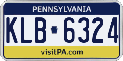 PA license plate KLB6324