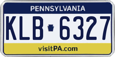 PA license plate KLB6327