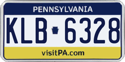 PA license plate KLB6328