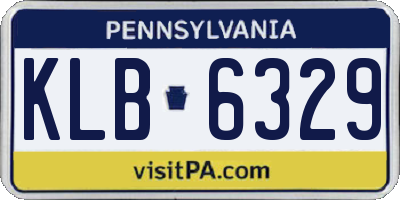 PA license plate KLB6329