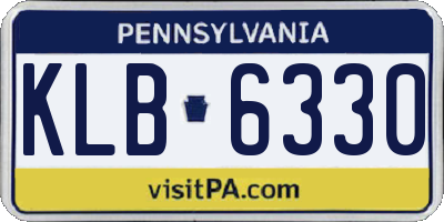 PA license plate KLB6330