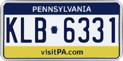 PA license plate KLB6331