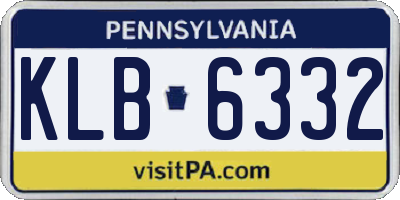 PA license plate KLB6332