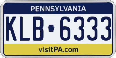 PA license plate KLB6333
