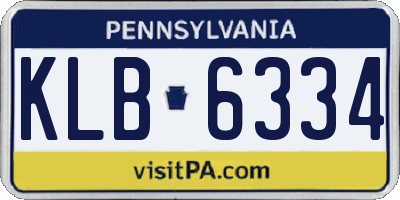 PA license plate KLB6334