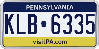 PA license plate KLB6335
